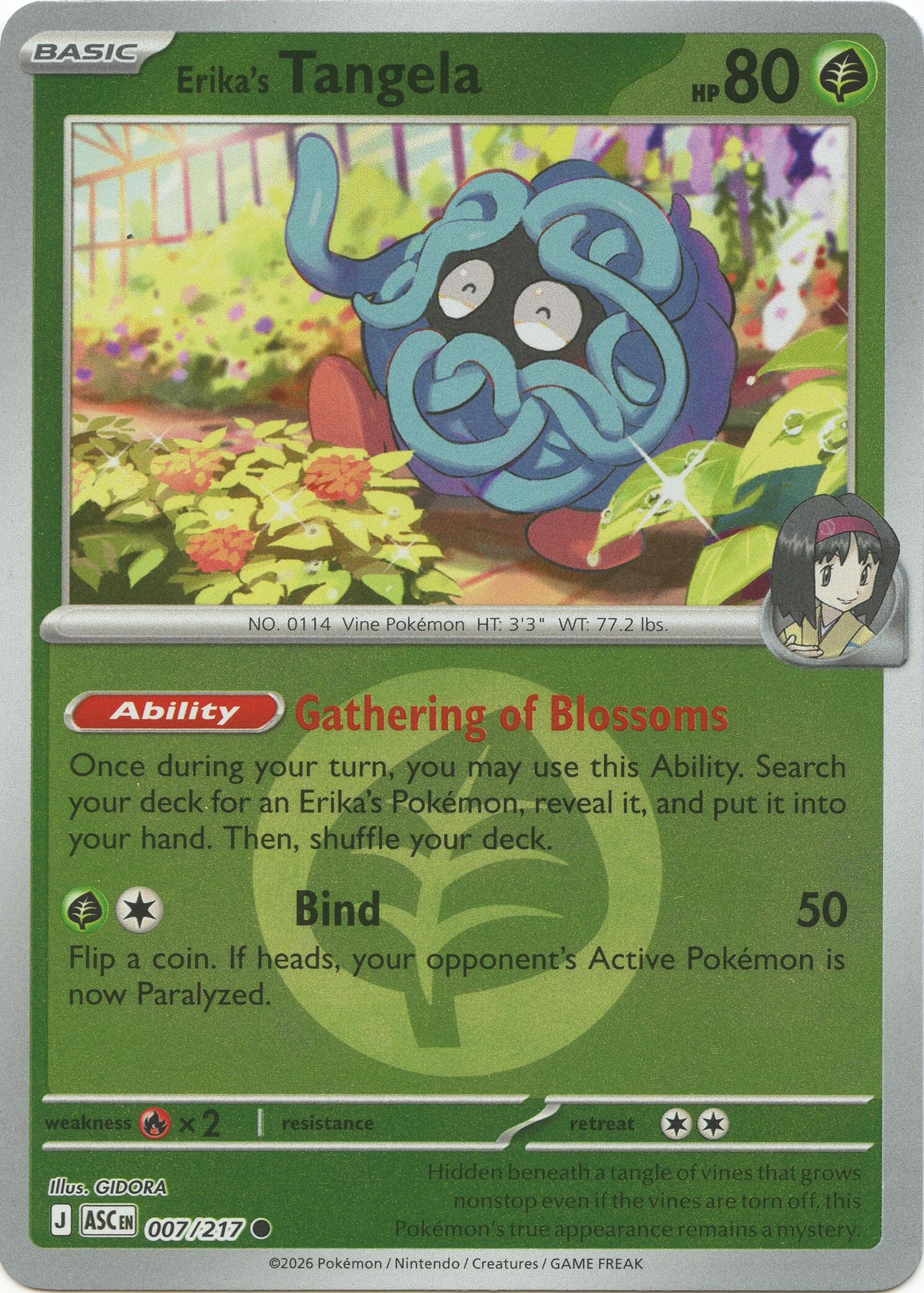 Erika's Tangela (007/217) (Energy Symbol Pattern) [Mega Evolution: Ascended Heroes] | Gear Gaming Fayetteville