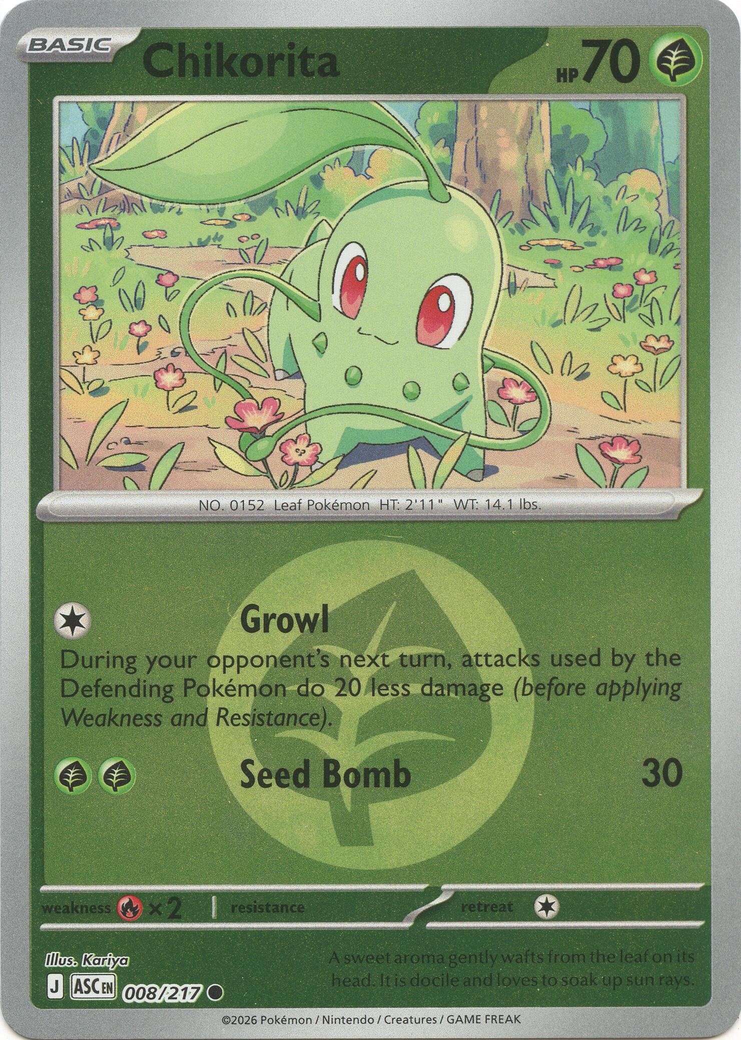 Chikorita (008/217) (Energy Symbol Pattern) [Mega Evolution: Ascended Heroes] | Gear Gaming Fayetteville