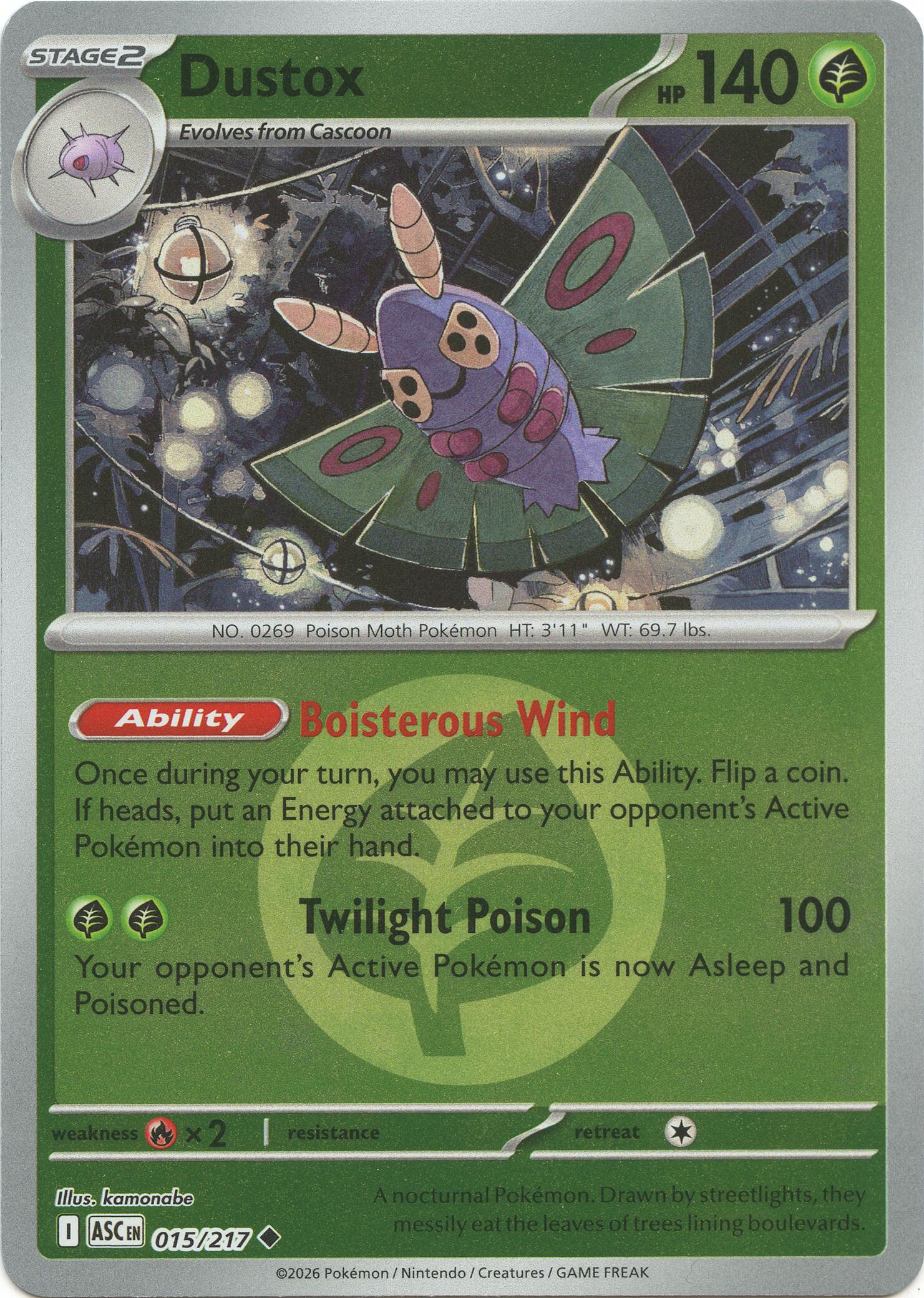 Dustox (015/217) (Energy Symbol Pattern) [Mega Evolution: Ascended Heroes] | Gear Gaming Fayetteville