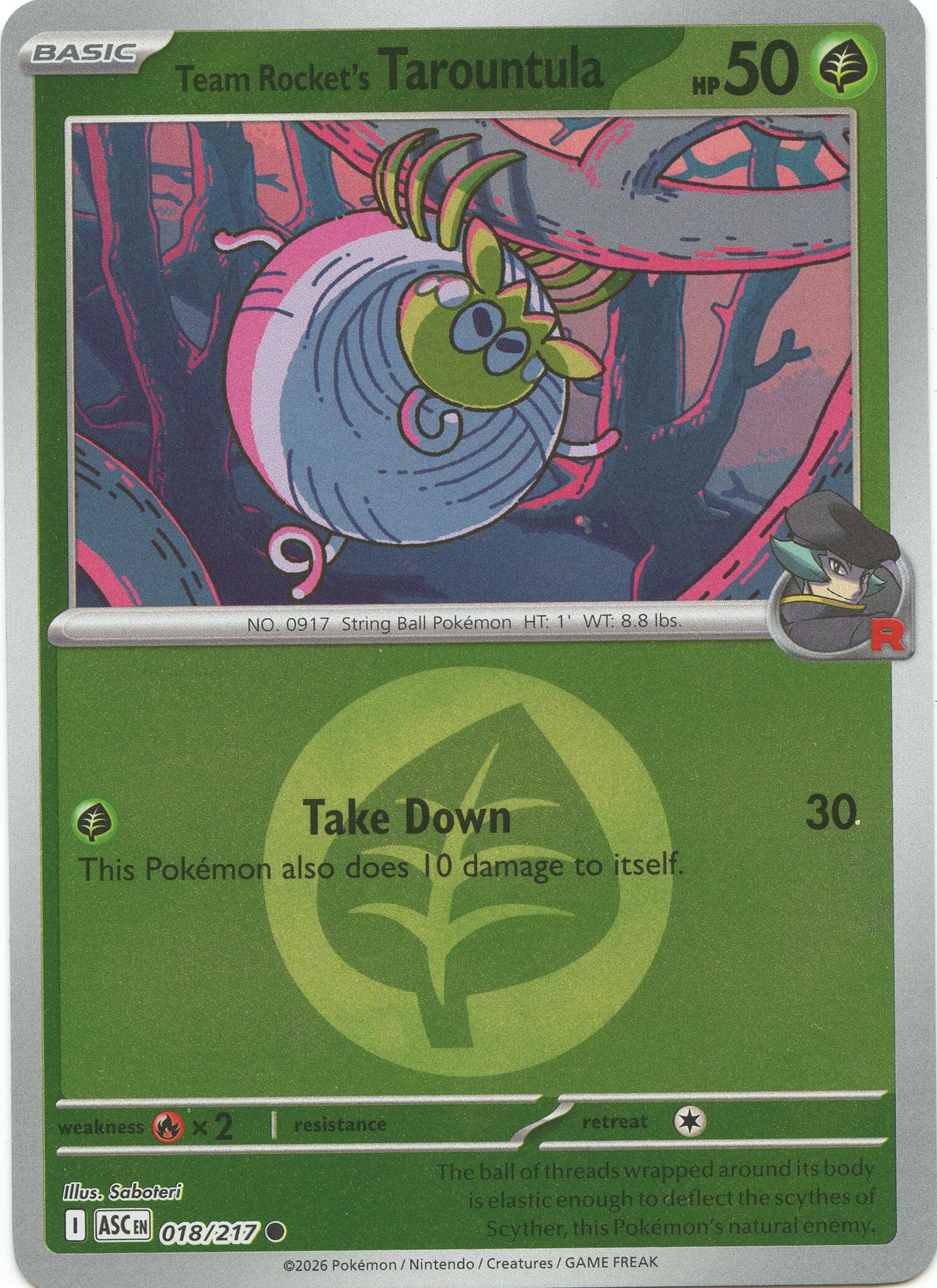 Team Rocket's Tarountula (018/217) (Energy Symbol Pattern) [Mega Evolution: Ascended Heroes] | Gear Gaming Fayetteville