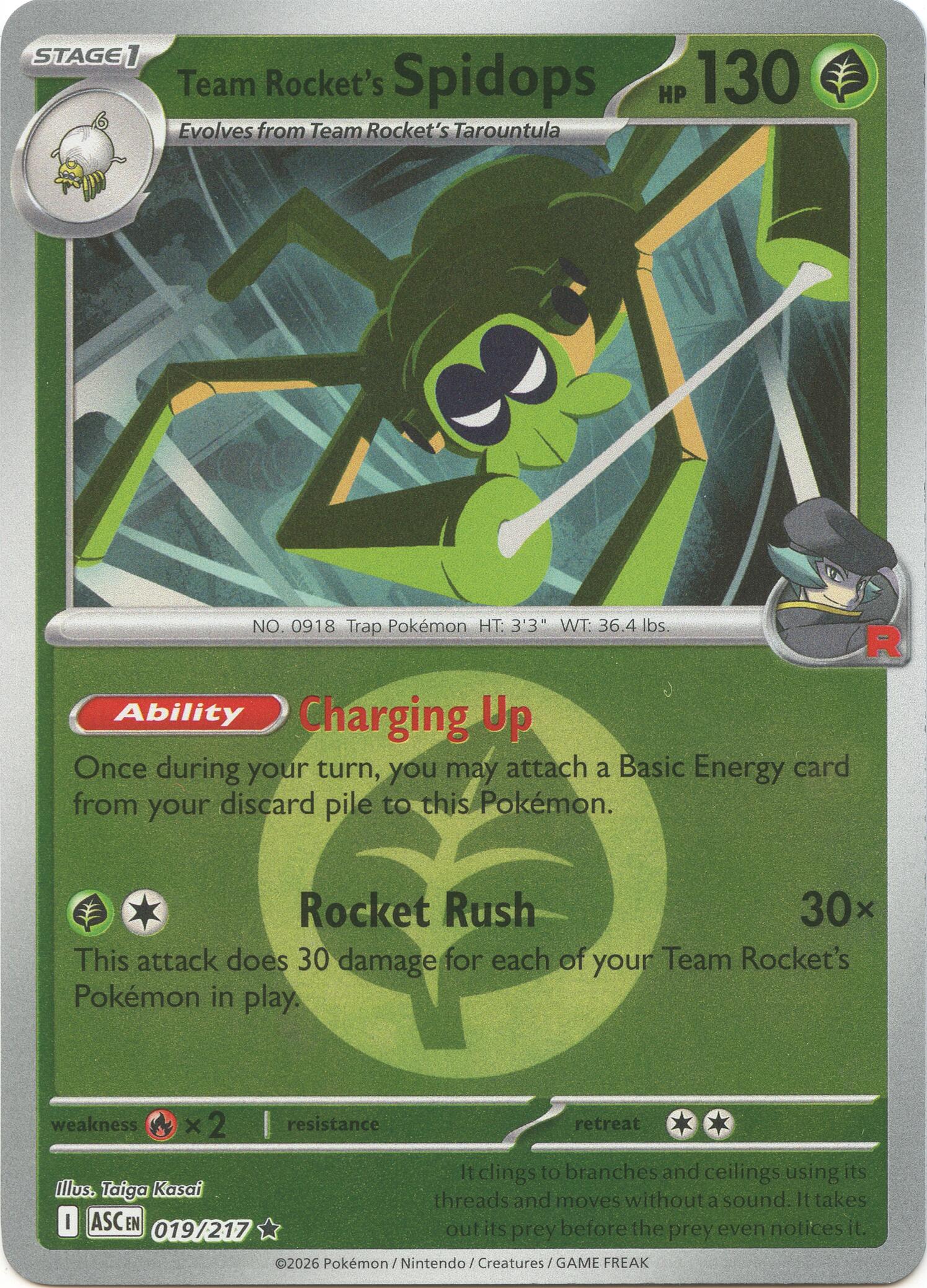 Team Rocket's Spidops (019/217) (Energy Symbol Pattern) [Mega Evolution: Ascended Heroes] | Gear Gaming Fayetteville