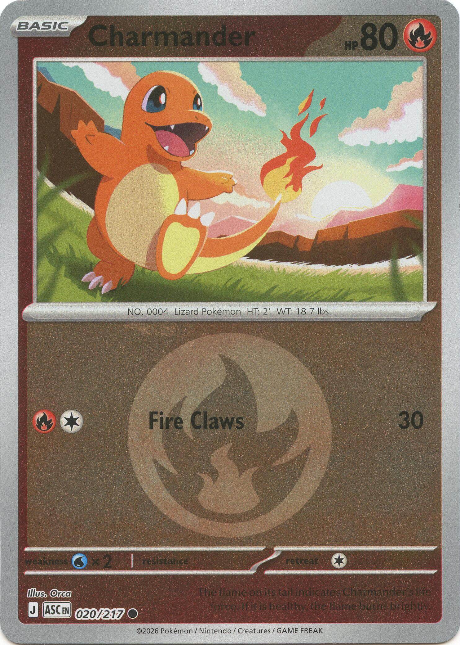 Charmander (020/217) (Energy Symbol Pattern) [Mega Evolution: Ascended Heroes] | Gear Gaming Fayetteville