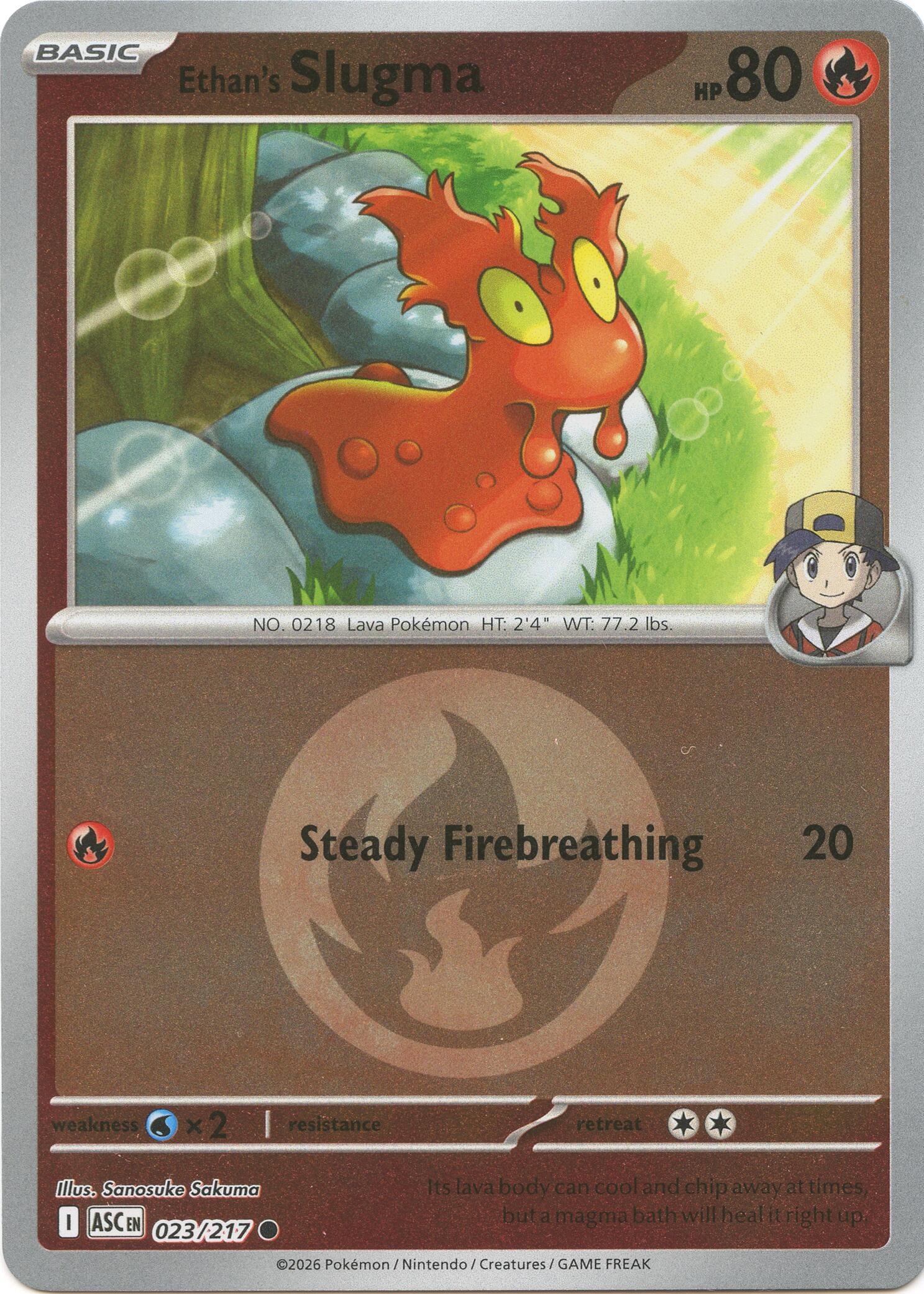 Ethan's Slugma (023/217) (Energy Symbol Pattern) [Mega Evolution: Ascended Heroes] | Gear Gaming Fayetteville
