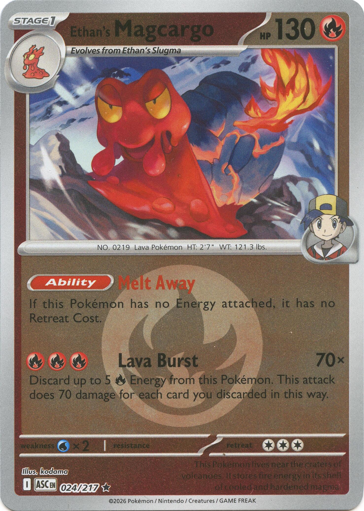 Ethan's Magcargo (024/217) (Energy Symbol Pattern) [Mega Evolution: Ascended Heroes] | Gear Gaming Fayetteville