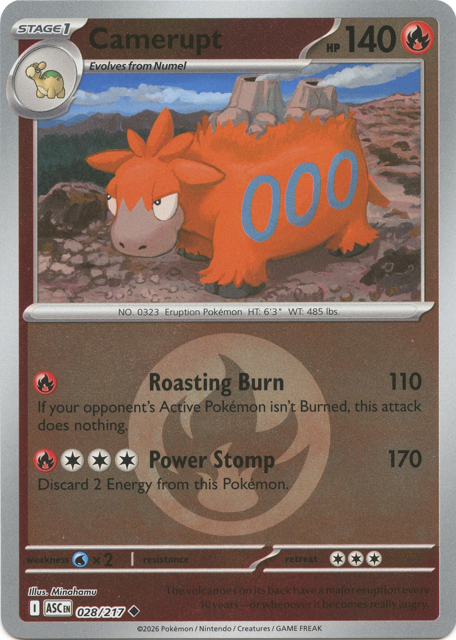 Camerupt (028/217) (Energy Symbol Pattern) [Mega Evolution: Ascended Heroes] | Gear Gaming Fayetteville