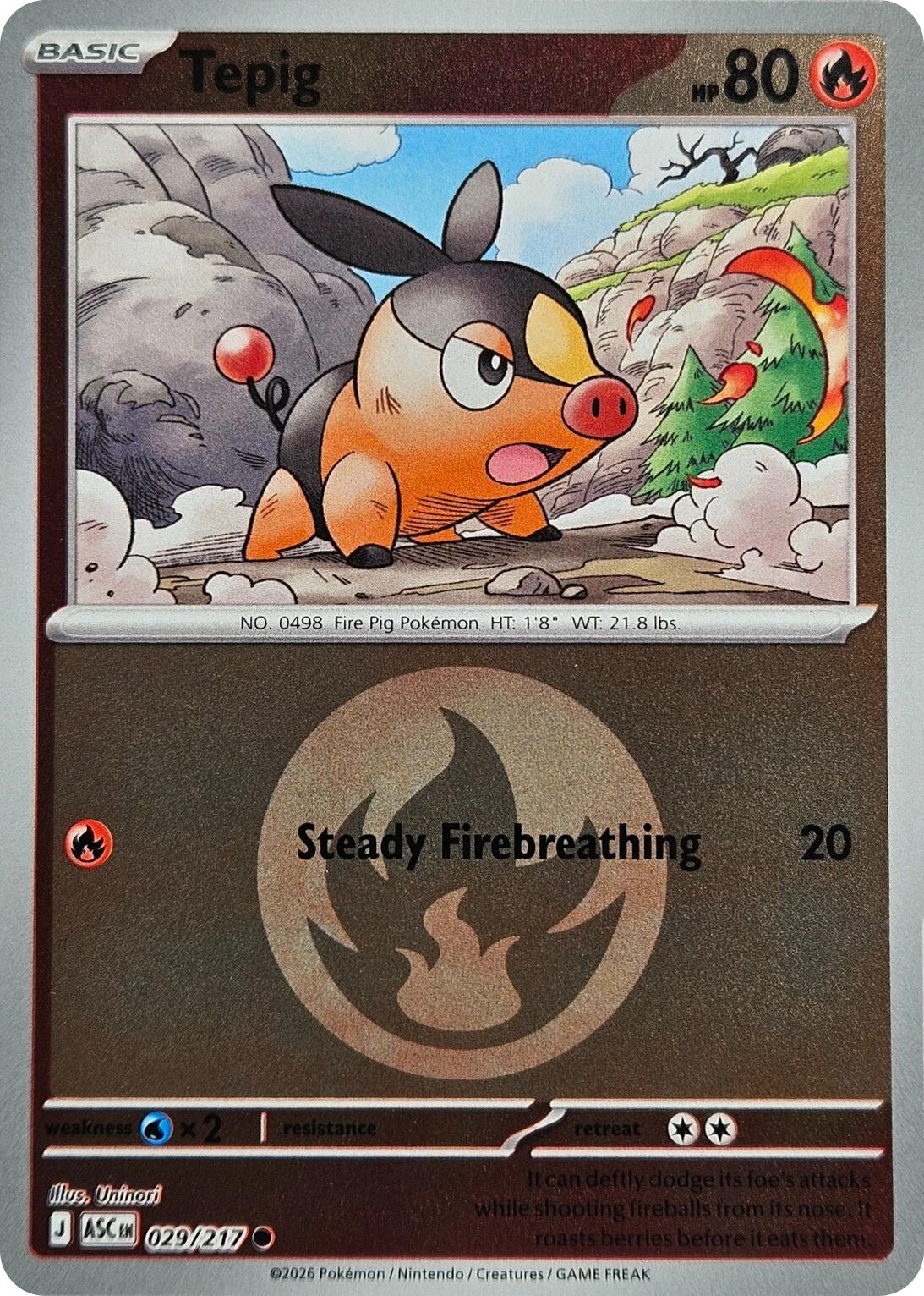 Tepig (029/217) (Energy Symbol Pattern) [Mega Evolution: Ascended Heroes] | Gear Gaming Fayetteville