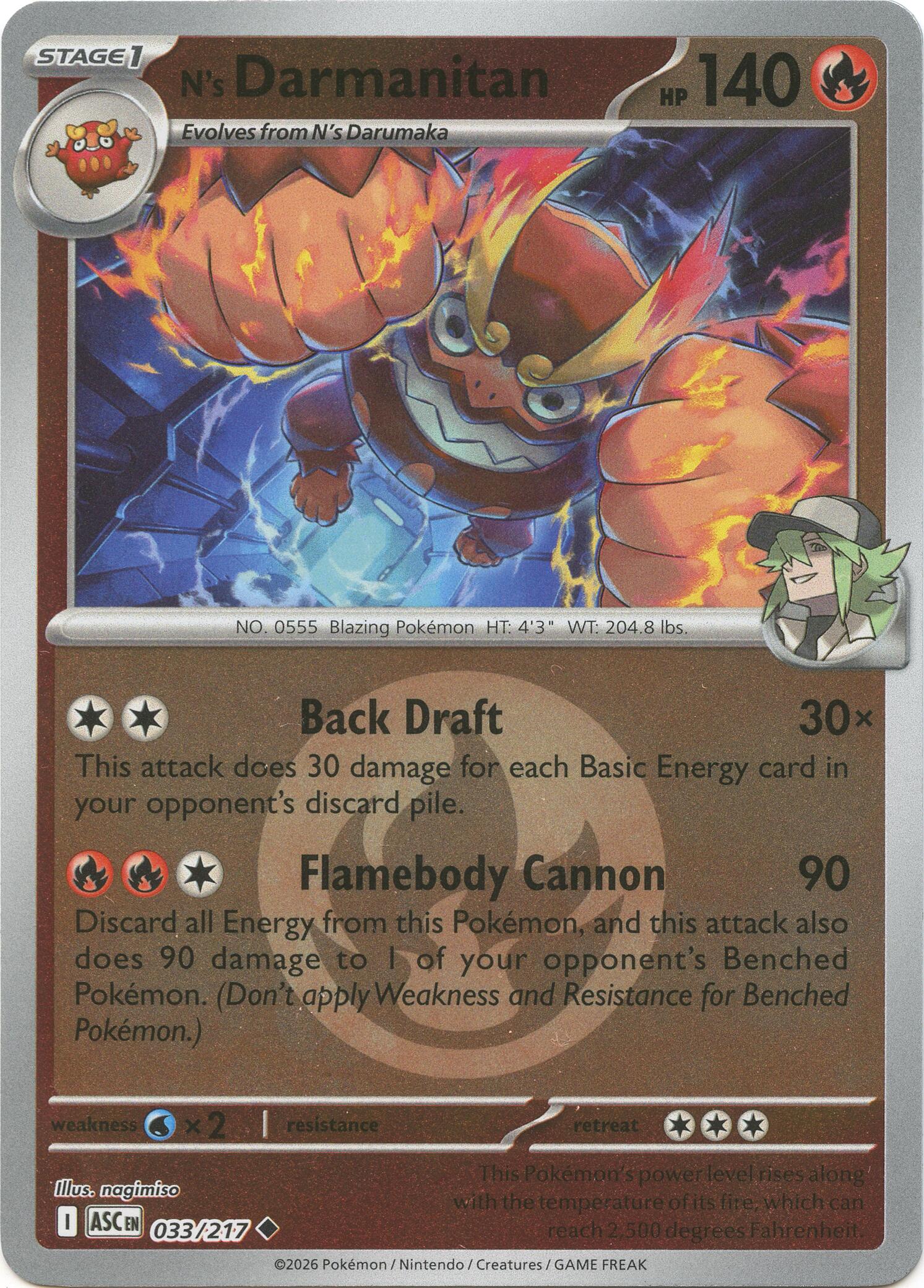 N's Darmanitan (033/217) (Energy Symbol Pattern) [Mega Evolution: Ascended Heroes] | Gear Gaming Fayetteville