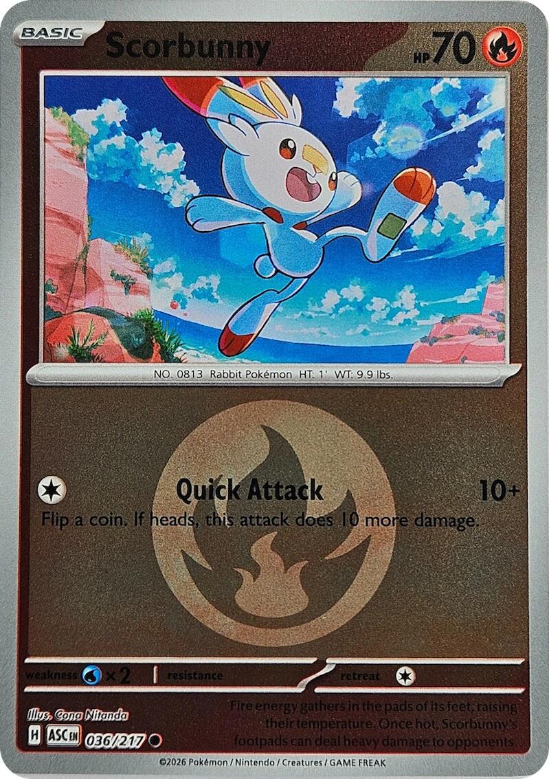 Scorbunny (036/217) (Energy Symbol Pattern) [Mega Evolution: Ascended Heroes] | Gear Gaming Fayetteville