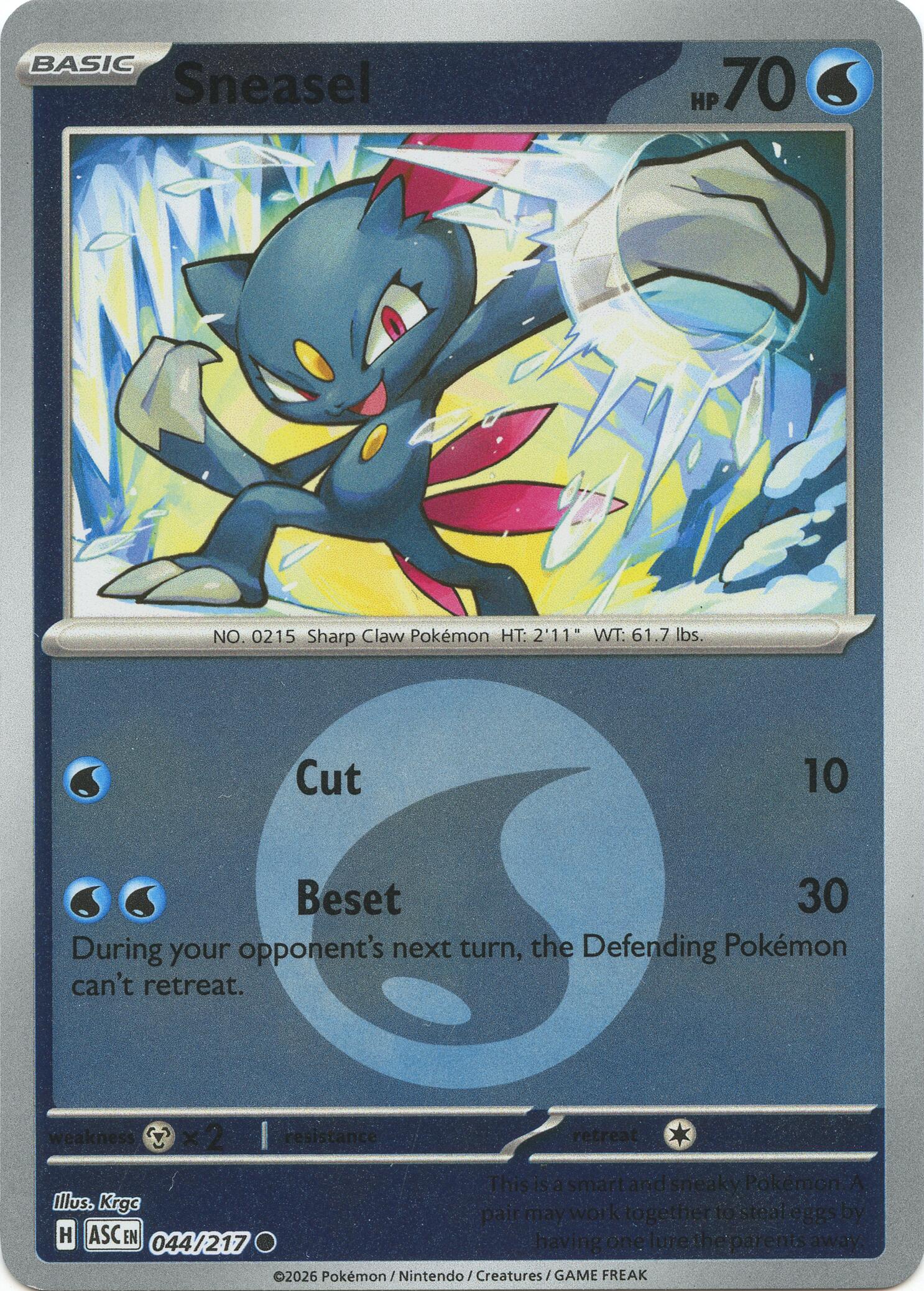 Sneasel (044/217) (Energy Symbol Pattern) [Mega Evolution: Ascended Heroes] | Gear Gaming Fayetteville