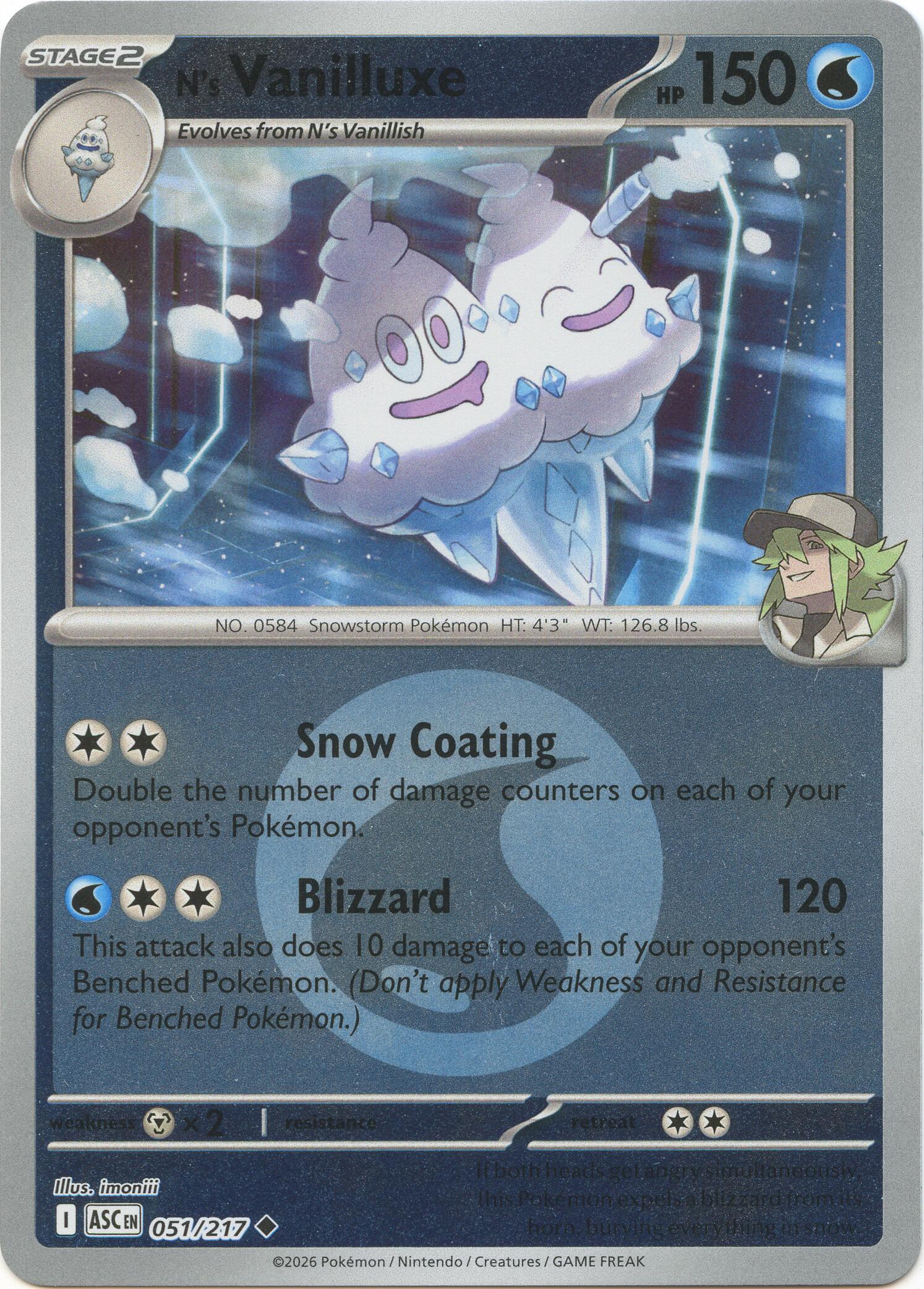 N's Vanilluxe (051/217) (Energy Symbol Pattern) [Mega Evolution: Ascended Heroes] | Gear Gaming Fayetteville