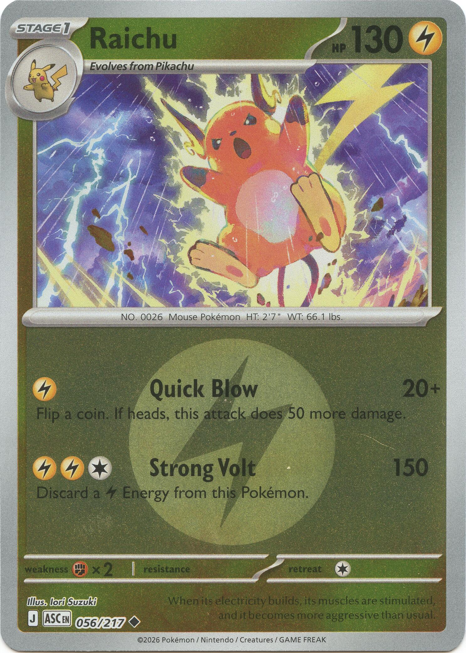 Raichu (056/217) (Energy Symbol Pattern) [Mega Evolution: Ascended Heroes] | Gear Gaming Fayetteville