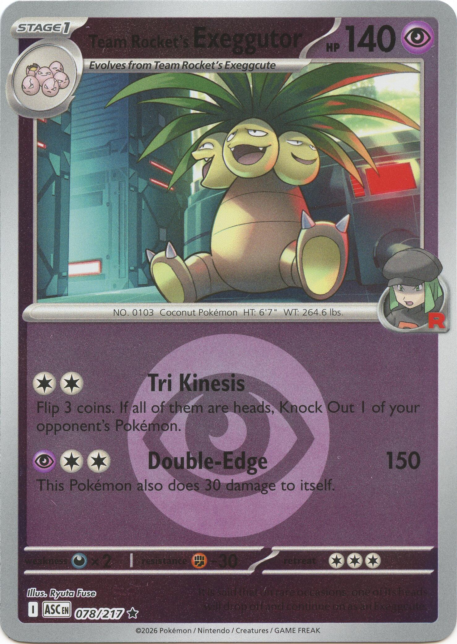 Team Rocket's Exeggutor (078/217) (Energy Symbol Pattern) [Mega Evolution: Ascended Heroes] | Gear Gaming Fayetteville