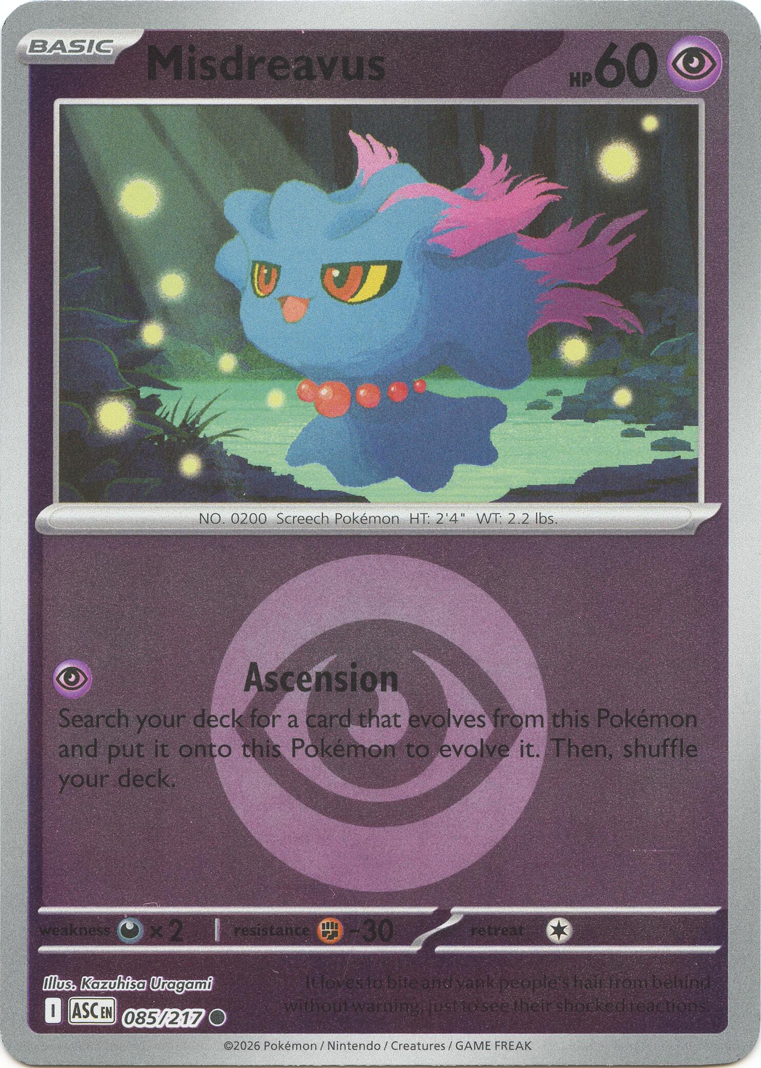 Misdreavus (085/217) (Energy Symbol Pattern) [Mega Evolution: Ascended Heroes] | Gear Gaming Fayetteville