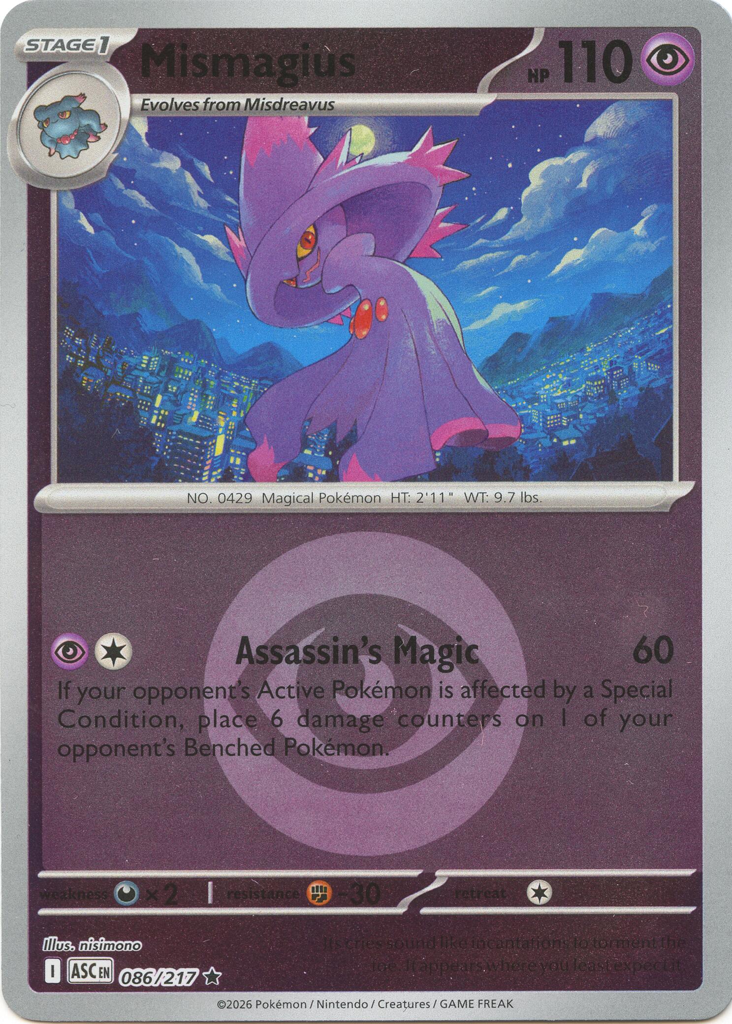 Mismagius (086/217) (Energy Symbol Pattern) [Mega Evolution: Ascended Heroes] | Gear Gaming Fayetteville