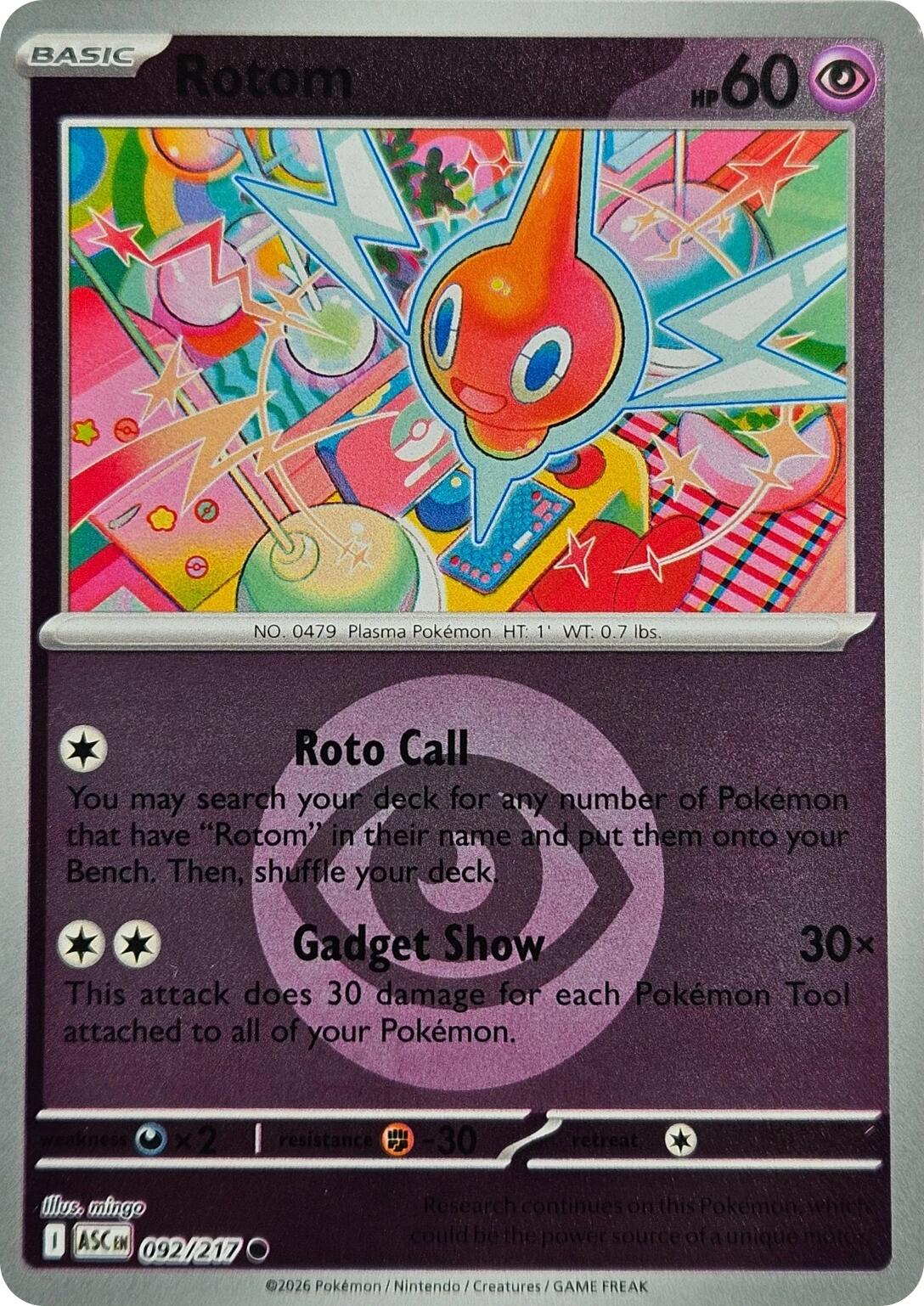 Rotom (092/217) (Energy Symbol Pattern) [Mega Evolution: Ascended Heroes] | Gear Gaming Fayetteville