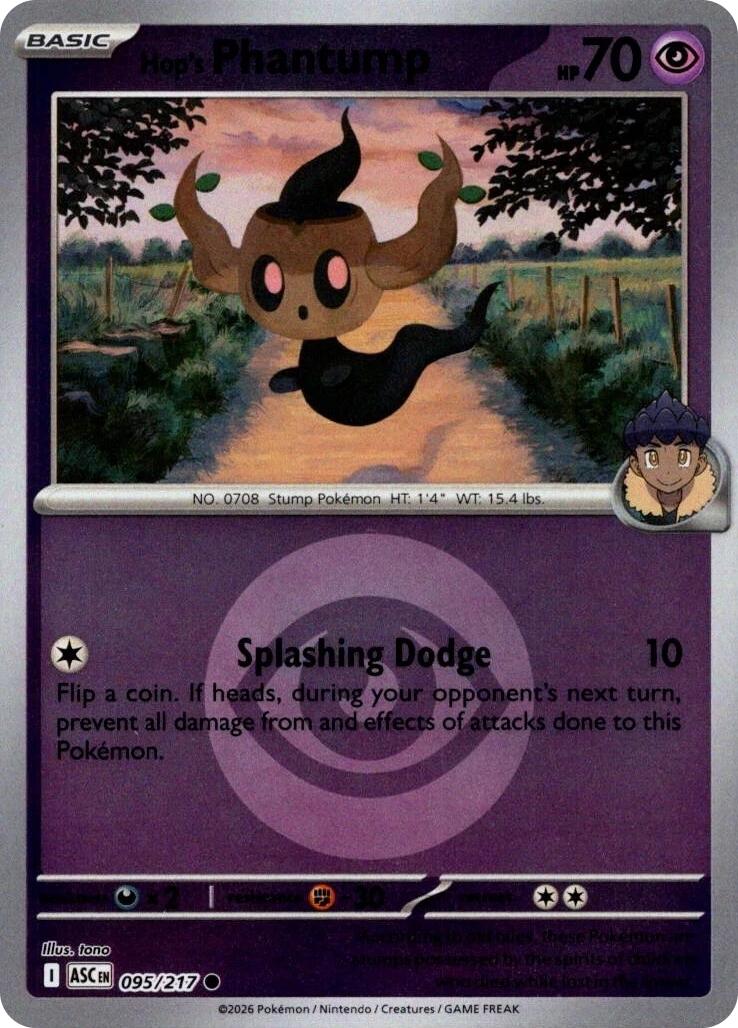 Hop's Phantump (095/217) (Energy Symbol Pattern) [Mega Evolution: Ascended Heroes] | Gear Gaming Fayetteville