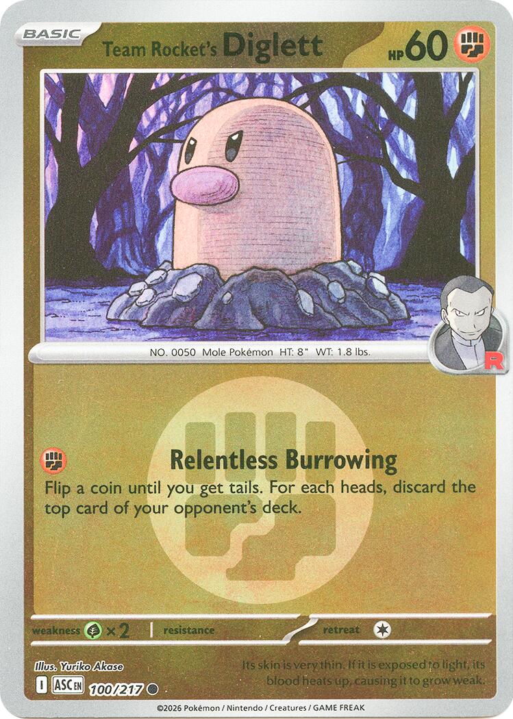 Team Rocket's Diglett (100/217) (Energy Symbol Pattern) [Mega Evolution: Ascended Heroes] | Gear Gaming Fayetteville