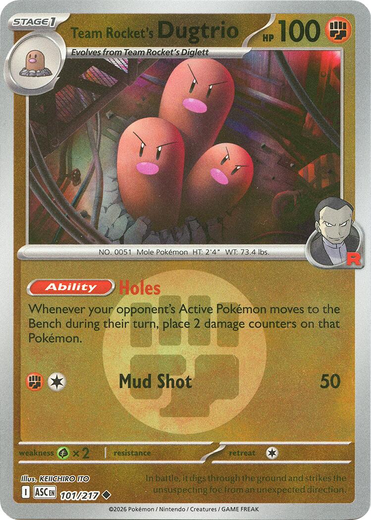 Team Rocket's Dugtrio (101/217) (Energy Symbol Pattern) [Mega Evolution: Ascended Heroes] | Gear Gaming Fayetteville