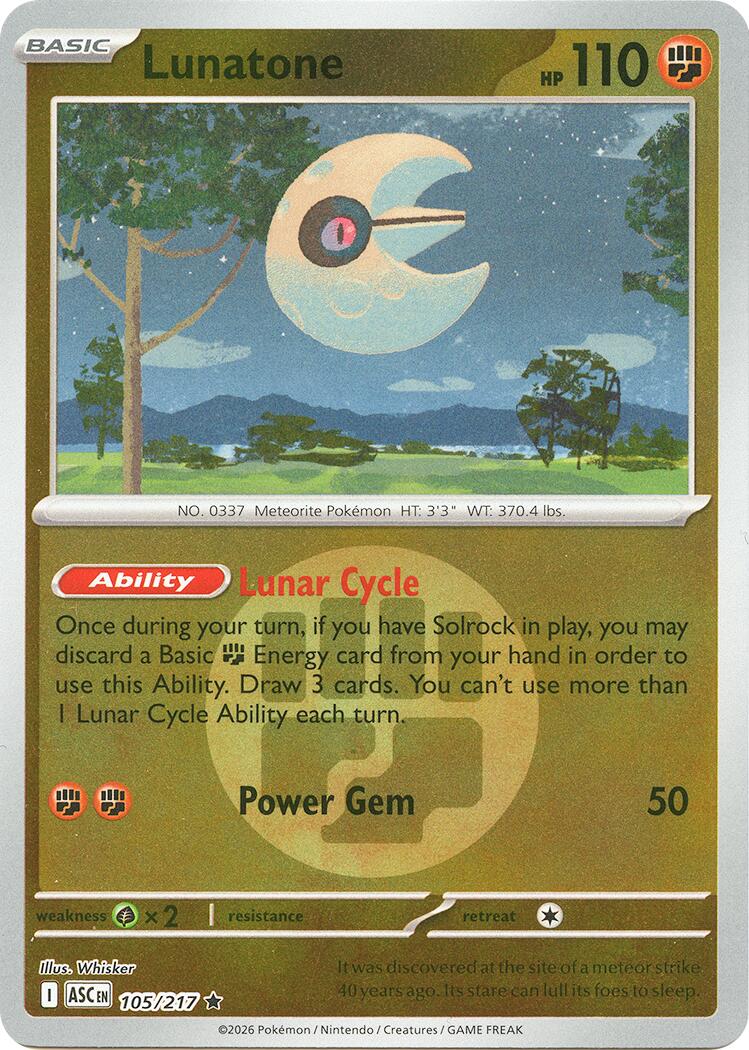 Lunatone (105/217) (Energy Symbol Pattern) [Mega Evolution: Ascended Heroes] | Gear Gaming Fayetteville