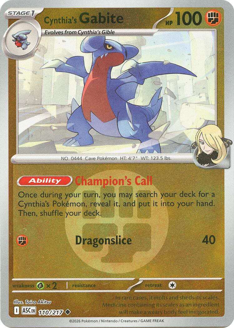 Cynthia's Gabite (110/217) (Energy Symbol Pattern) [Mega Evolution: Ascended Heroes] | Gear Gaming Fayetteville