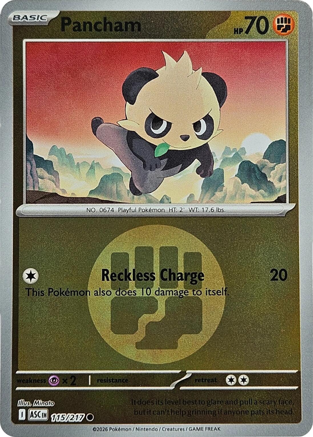 Pancham (115/217) (Energy Symbol Pattern) [Mega Evolution: Ascended Heroes] | Gear Gaming Fayetteville