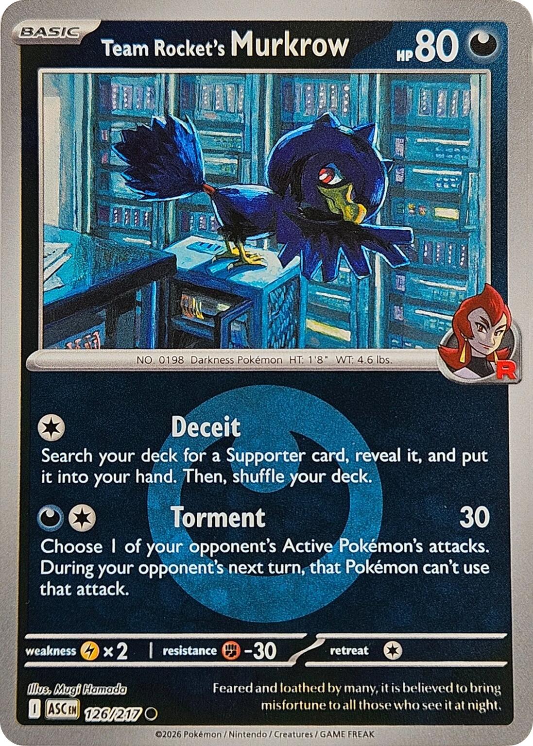 Team Rocket's Murkrow (126/217) (Energy Symbol Pattern) [Mega Evolution: Ascended Heroes] | Gear Gaming Fayetteville