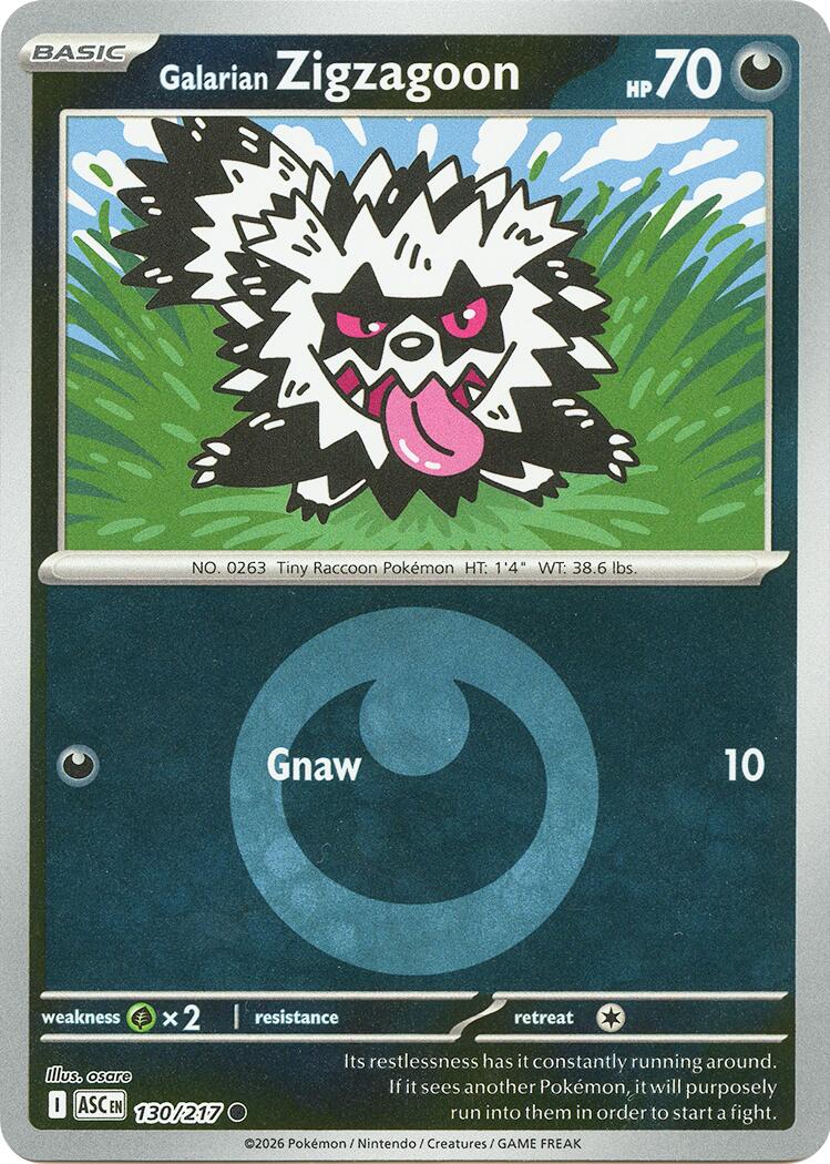 Galarian Zigzagoon (130/217) (Energy Symbol Pattern) [Mega Evolution: Ascended Heroes] | Gear Gaming Fayetteville