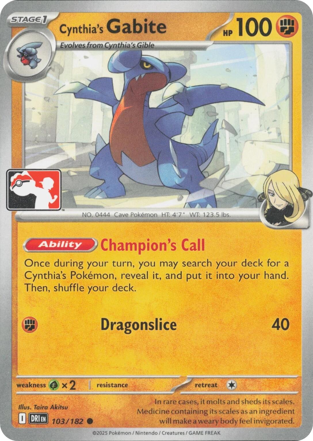 Cynthia's Gabite (103/182) [Prize Pack Series Eight] | Gear Gaming Fayetteville