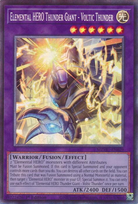 Elemental HERO Thunder Giant - Voltic Thunder (Collector's Rare) [MZMU-EN029] Collector's Rare | Gear Gaming Fayetteville