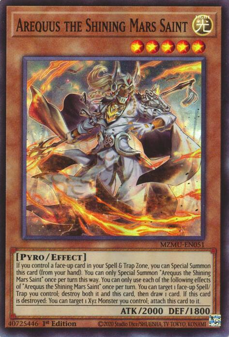Arequus the Shining Mars Saint [MZMU-EN051] Super Rare | Gear Gaming Fayetteville