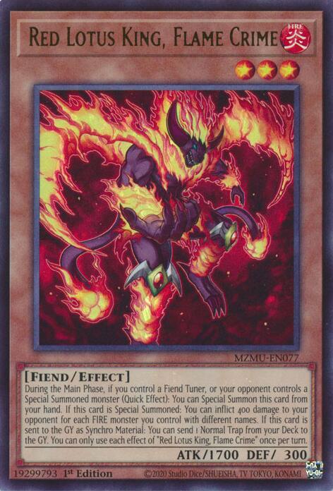 Red Lotus King, Flame Crime [MZMU-EN077] Ultra Rare | Gear Gaming Fayetteville