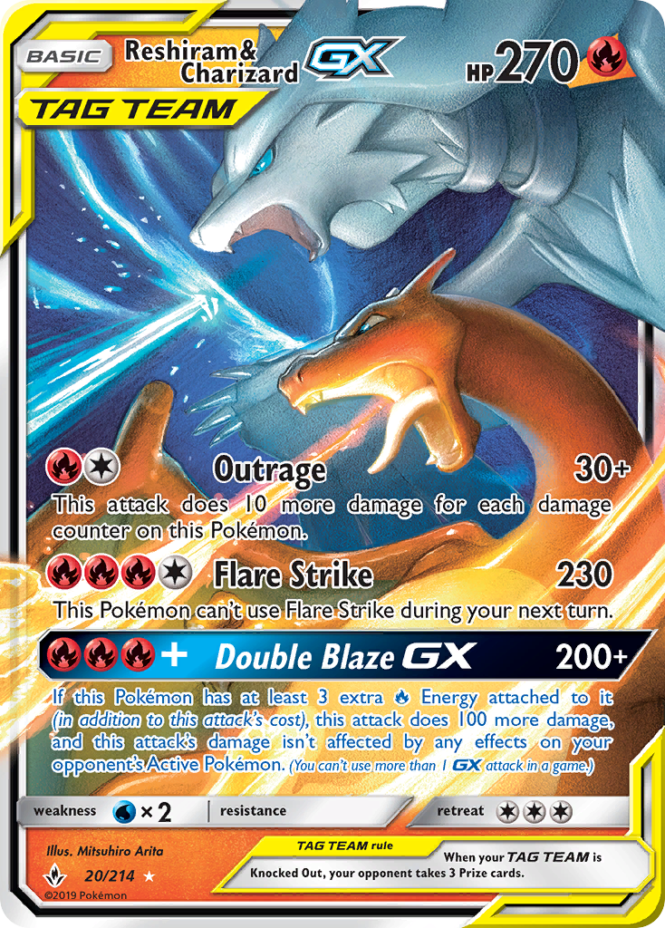 Reshiram & Charizard GX (20/214) [Sun & Moon: Unbroken Bonds] | Gear Gaming Fayetteville