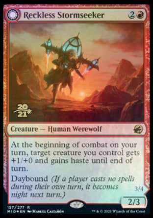 Reckless Stormseeker // Storm-Charged Slasher [Innistrad: Midnight Hunt Prerelease Promos] | Gear Gaming Fayetteville