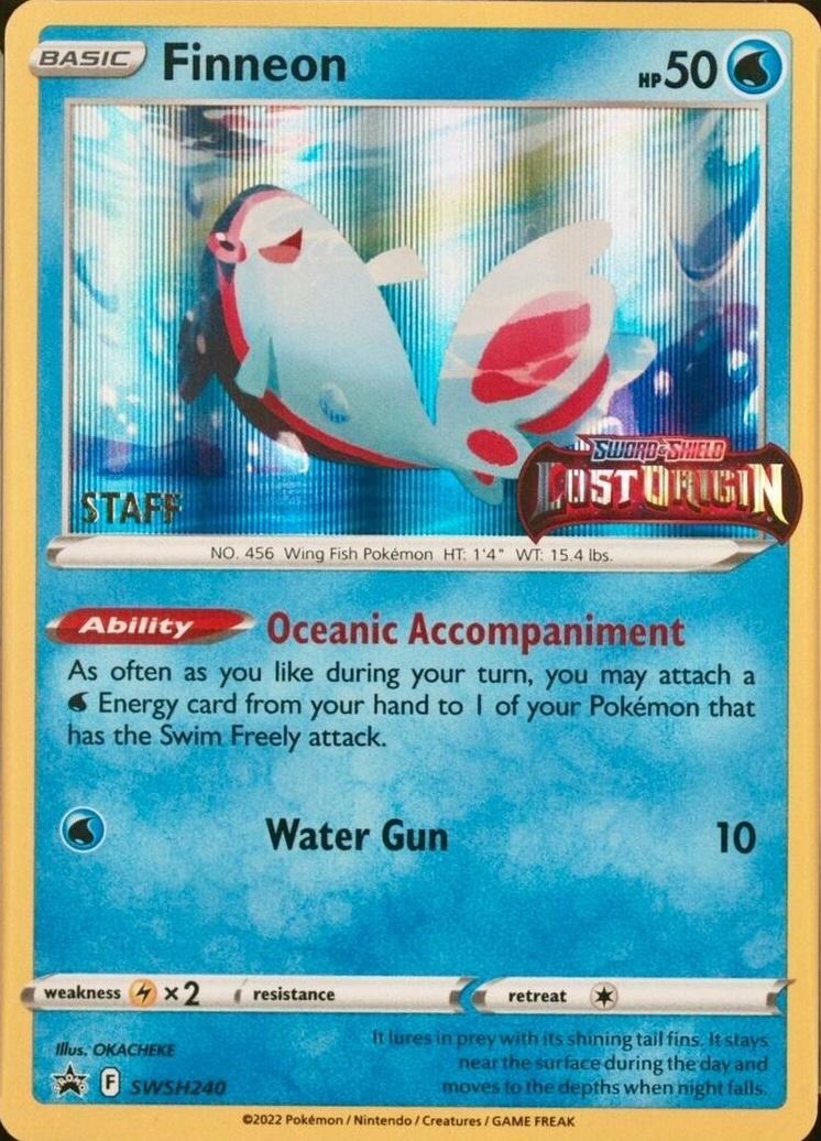 Finneon (SWSH240) (Prerelease Staff) [Sword & Shield: Black Star Promos] | Gear Gaming Fayetteville