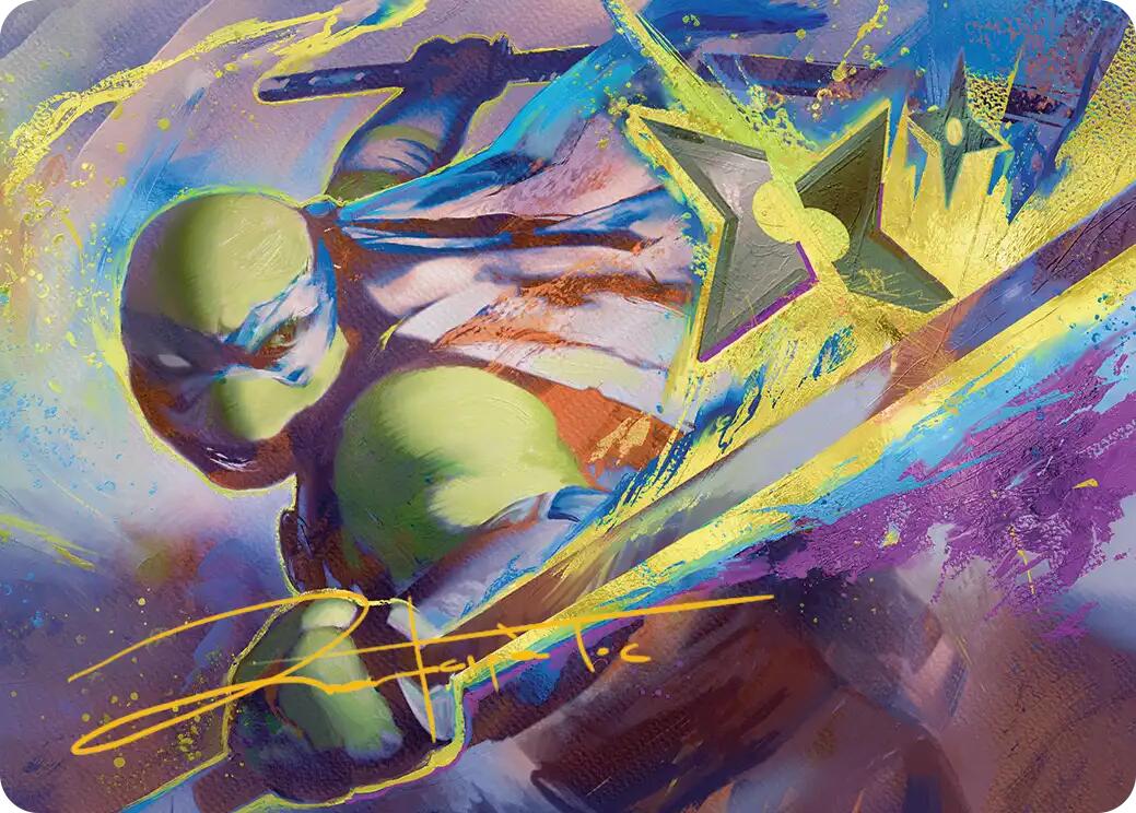 Leonardo's Technique Art Card (Gold-Stamped Signature) [Teenage Mutant Ninja Turtles Art Series] | Gear Gaming Fayetteville