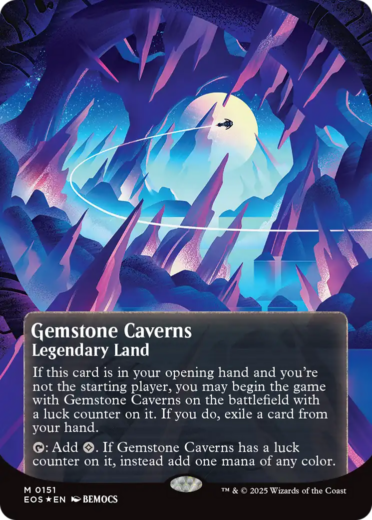Gemstone Caverns (0151) (Borderless) (Galaxy Foil) [Edge of Eternities: Stellar Sights] | Gear Gaming Fayetteville