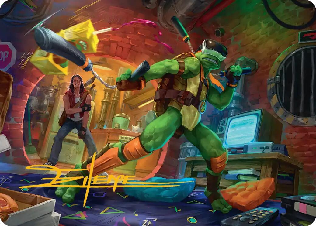 Michelangelo, Game Master Art Card (Gold-Stamped Signature) [Teenage Mutant Ninja Turtles Art Series] | Gear Gaming Fayetteville