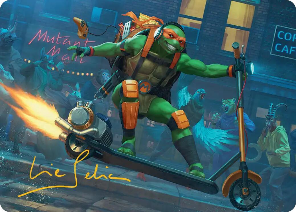 Michelangelo, On the Scene Art Card (Gold-Stamped Signature) [Teenage Mutant Ninja Turtles Art Series] | Gear Gaming Fayetteville
