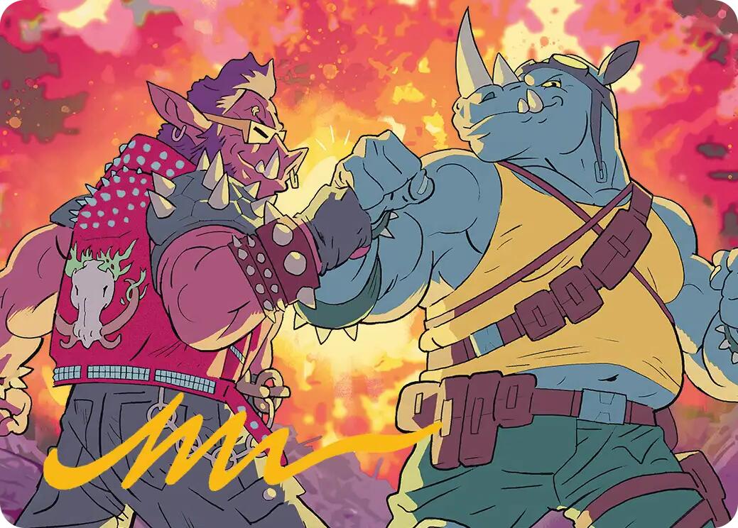 Bebop & Rocksteady Art Card (Gold-Stamped Signature) [Teenage Mutant Ninja Turtles Art Series] | Gear Gaming Fayetteville
