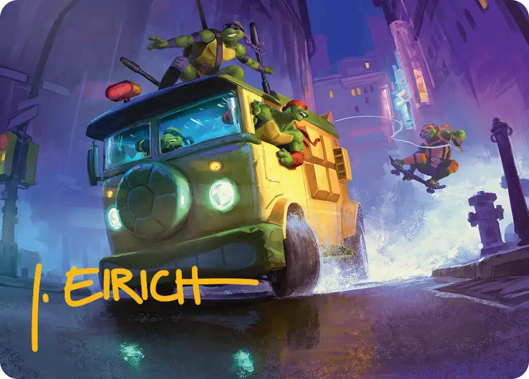 Turtle Van Art Card (Gold-Stamped Signature) [Teenage Mutant Ninja Turtles Art Series] | Gear Gaming Fayetteville