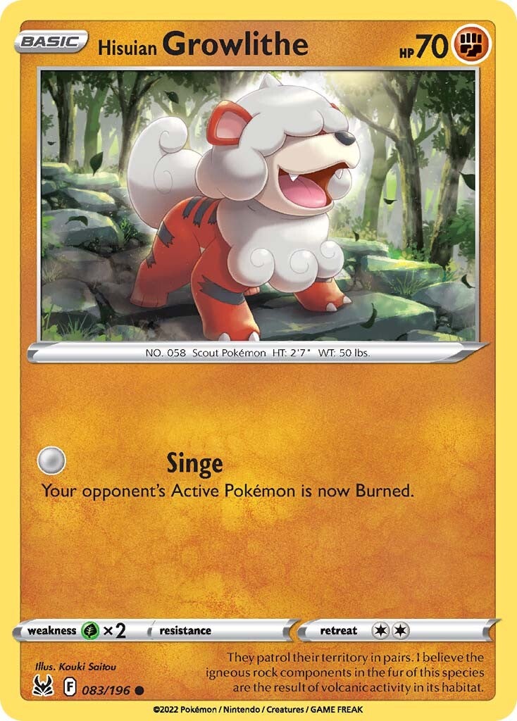 Hisuian Growlithe (083/196) [Sword & Shield: Lost Origin] | Gear Gaming Fayetteville