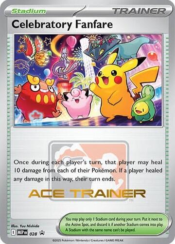 Celebratory Fanfare (028) (Ace Trainer) [Mega Evolution Promo] | Gear Gaming Fayetteville