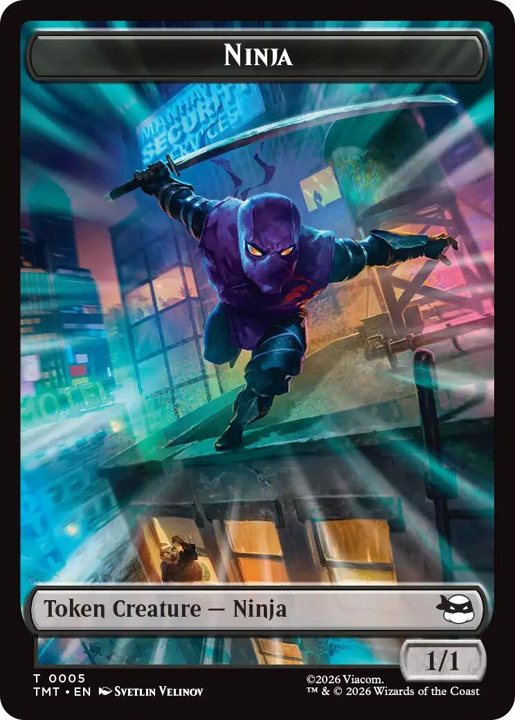Ninja // Food Double-Sided Token [Teenage Mutant Ninja Turtles Tokens] | Gear Gaming Fayetteville