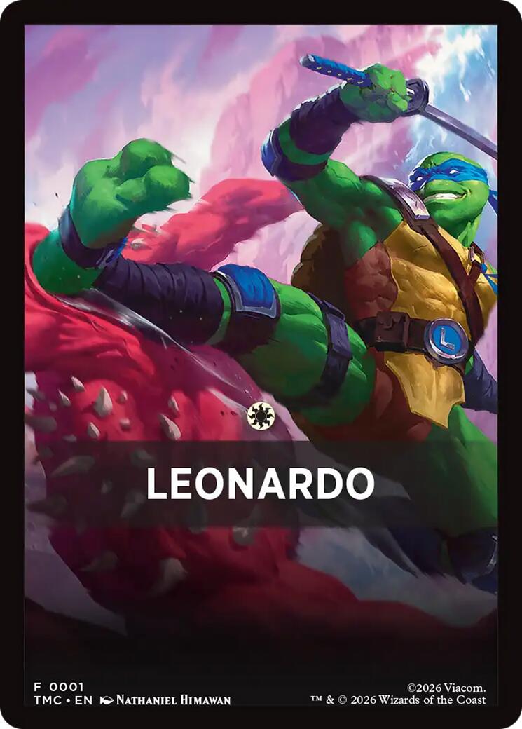 Leonardo Theme Card [Teenage Mutant Ninja Turtles Commander Tokens] | Gear Gaming Fayetteville