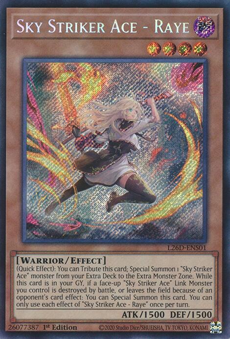 Sky Striker Ace - Raye (Alternate Art) (Secret Rare) [L26D-ENS01] Secret Rare | Gear Gaming Fayetteville