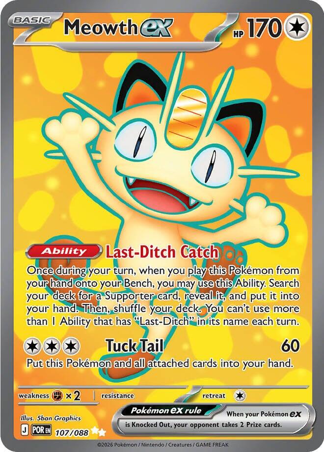 Meowth ex (107/088) [Mega Evolution: Perfect Order] | Gear Gaming Fayetteville