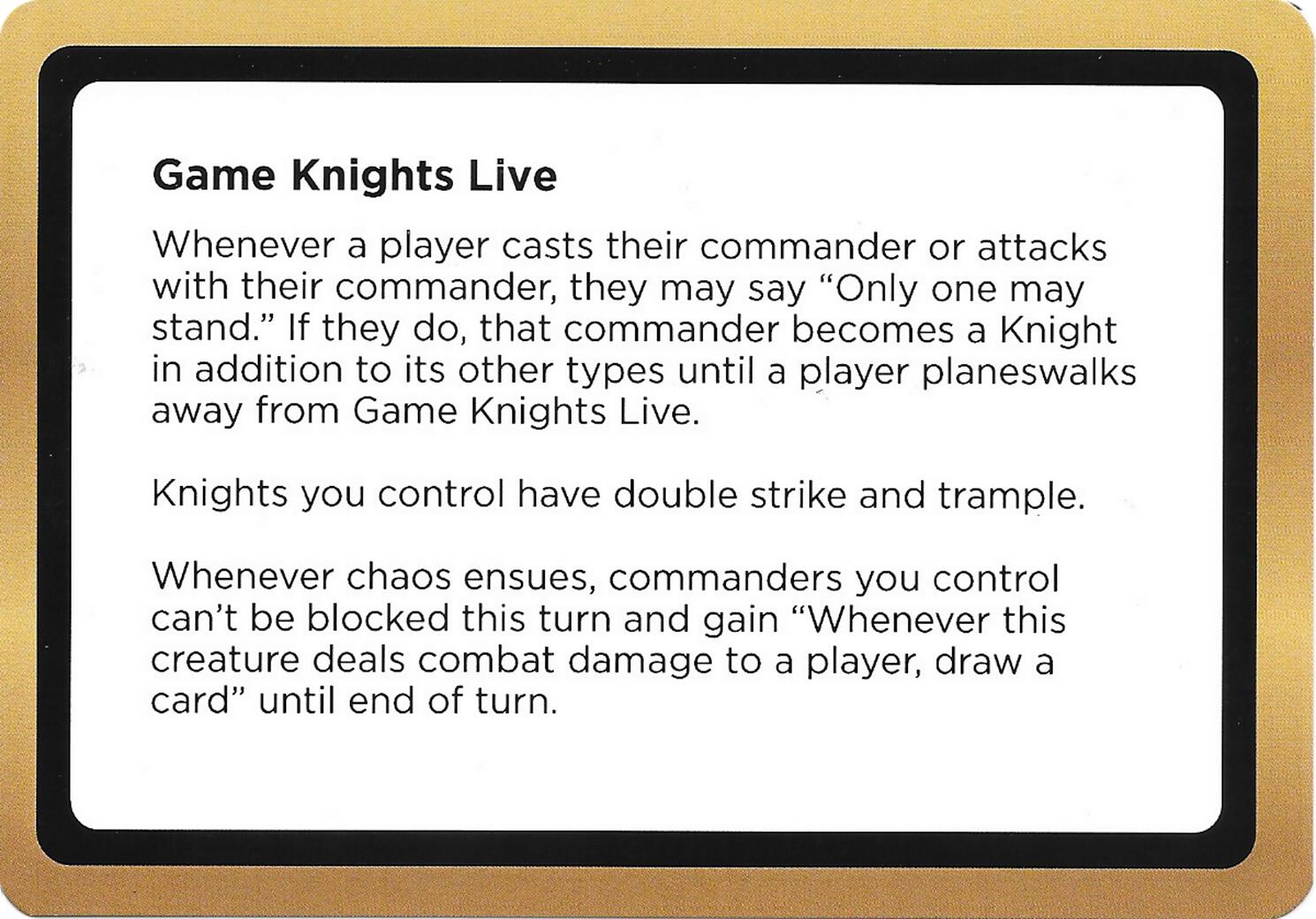 Game Knights Live (Black Lotus Unknown Planechase) [Oversize Cards] | Gear Gaming Fayetteville