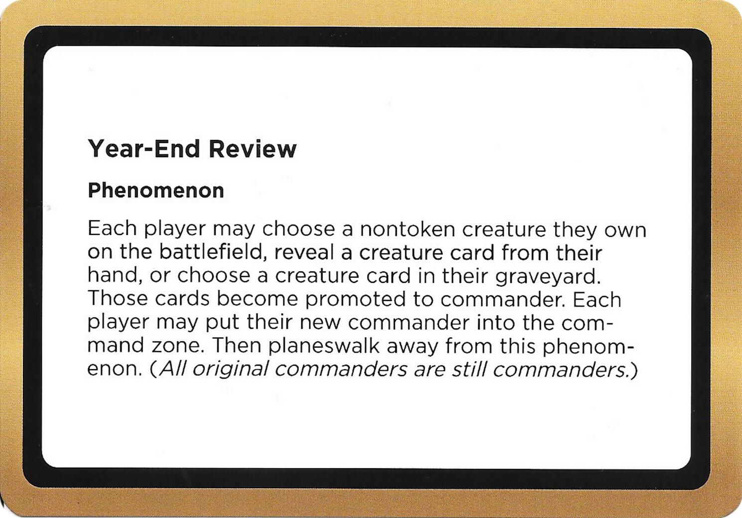 Year-End Review (Black Lotus Unknown Planechase) [Oversize Cards] | Gear Gaming Fayetteville