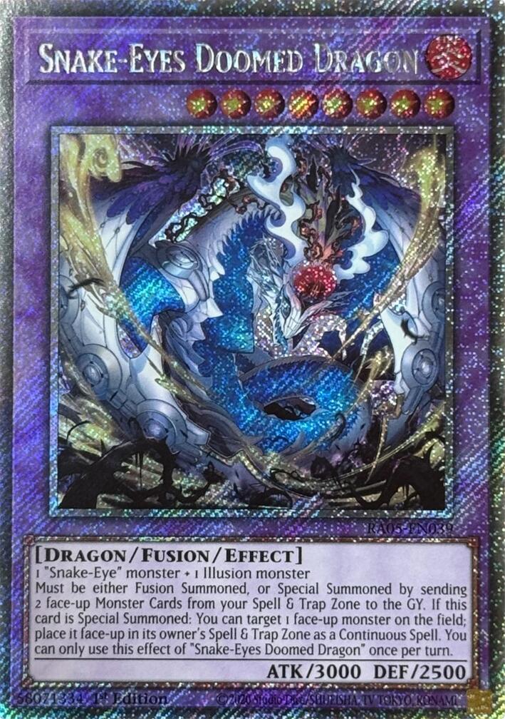 Snake-Eyes Doomed Dragon (Platinum Secret Rare) [RA05-EN039] Platinum Secret Rare | Gear Gaming Fayetteville
