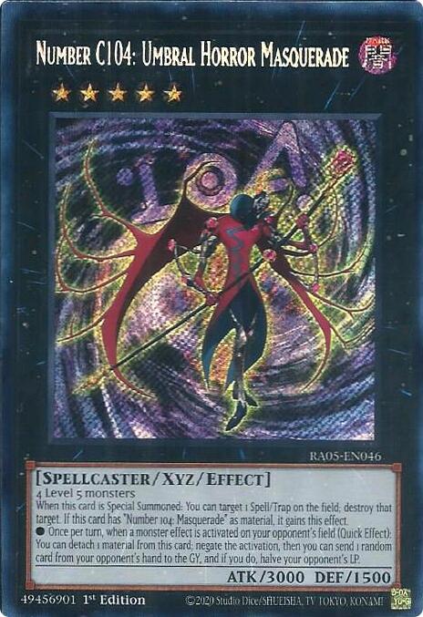 Number C104: Umbral Horror Masquerade (Secret Rare) [RA05-EN046] Secret Rare | Gear Gaming Fayetteville